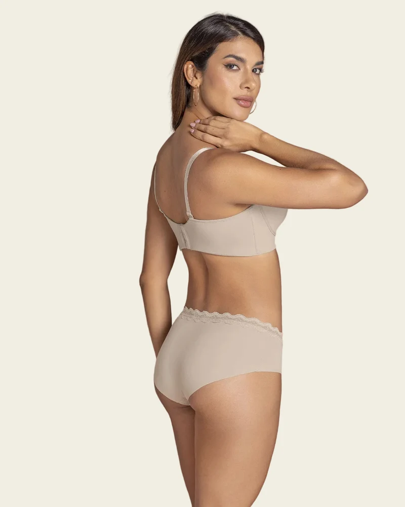 Culotte hipster avec dentelle à taille mi-haute