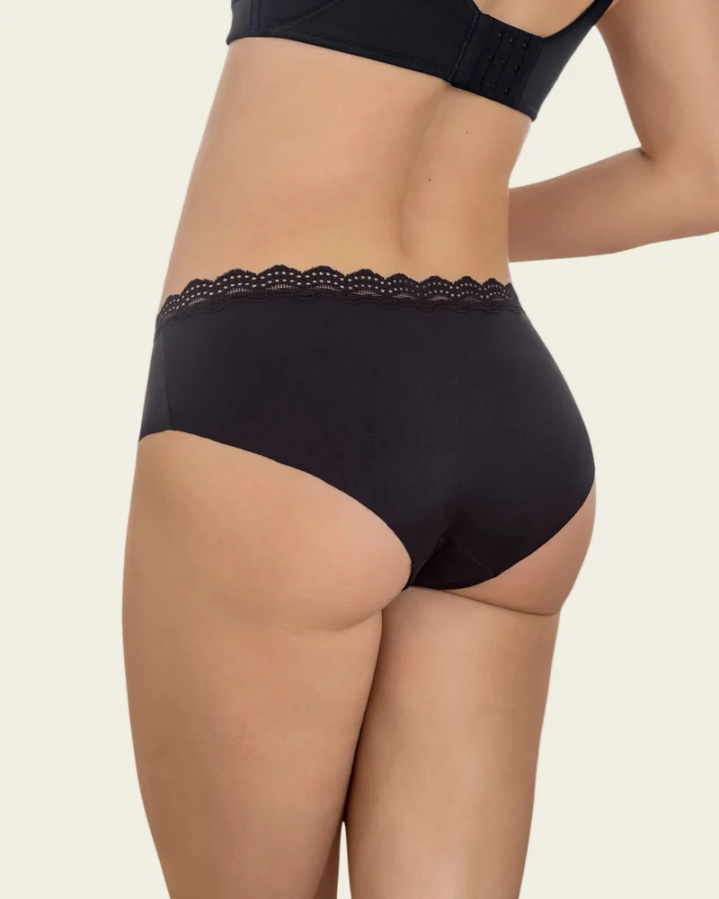 Culotte hipster avec dentelle à taille mi-haute