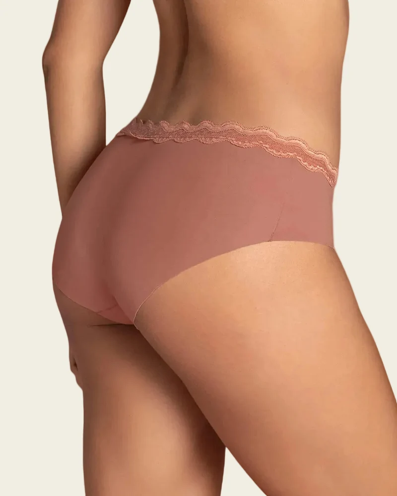 Culotte hipster avec dentelle à taille mi-haute