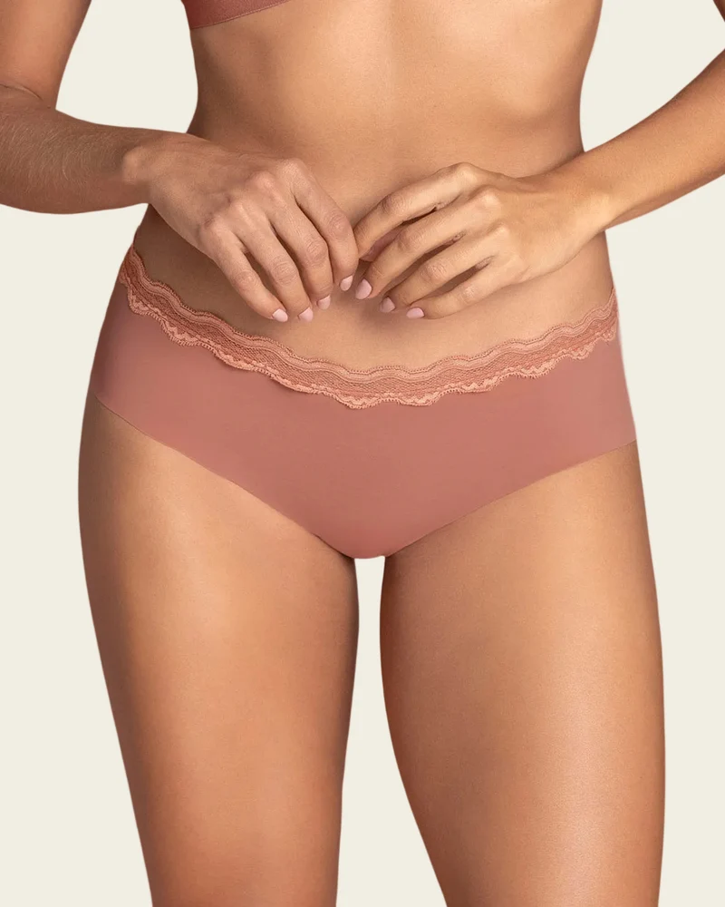 Culotte hipster avec dentelle à taille mi-haute