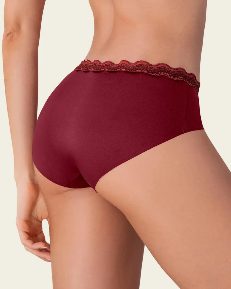 Culotte hipster avec dentelle à taille mi-haute