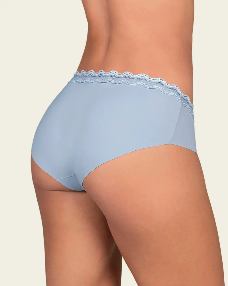Culotte hipster avec dentelle à taille mi-haute