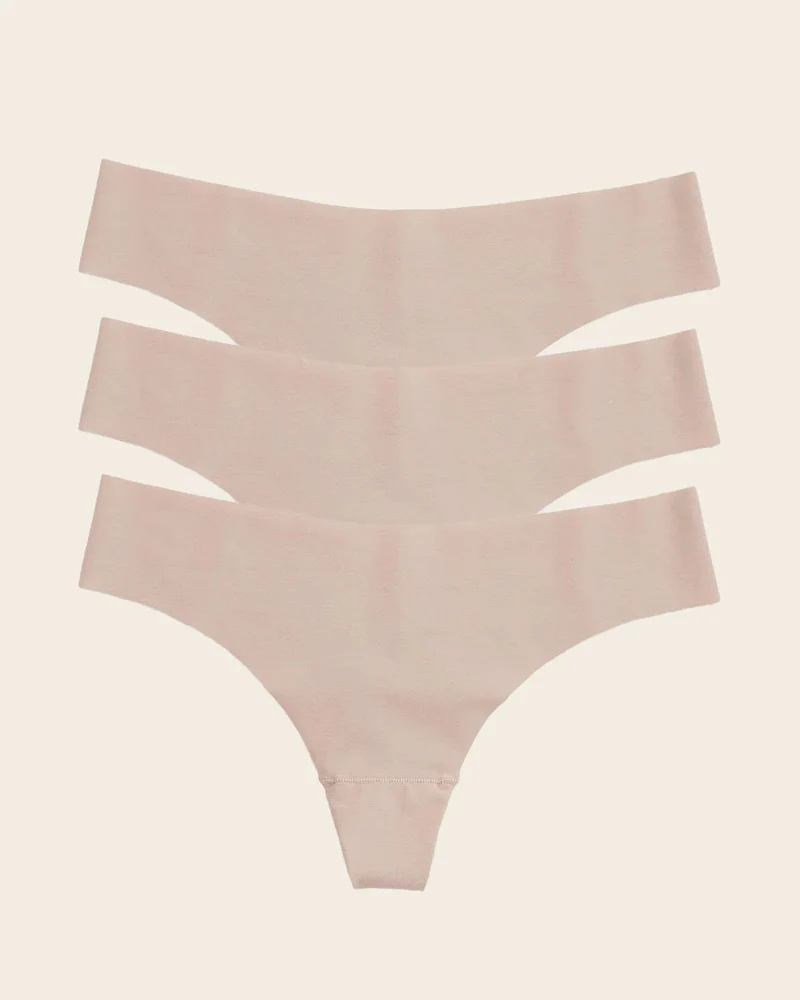 Pack de 3 culottes brésiliennes invisibles ultra plates sans élastiques et peu de coutures