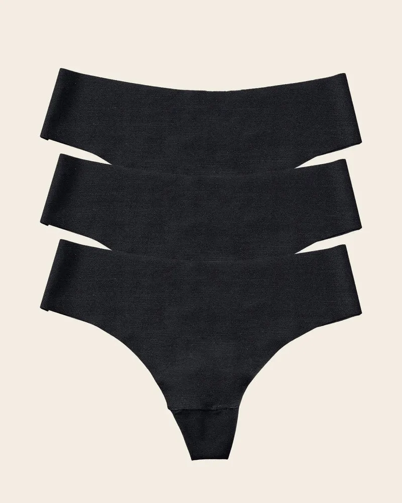 Pack de 3 culottes brésiliennes invisibles ultra plates sans élastiques et peu de coutures