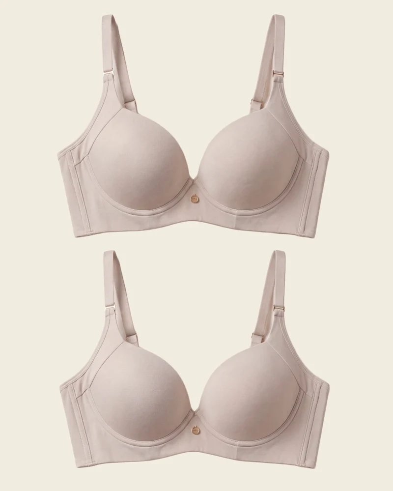 Pack de 2 soutiens-gorge push-up souples avec une bonne couverture au niveau des emmanchures et du dos