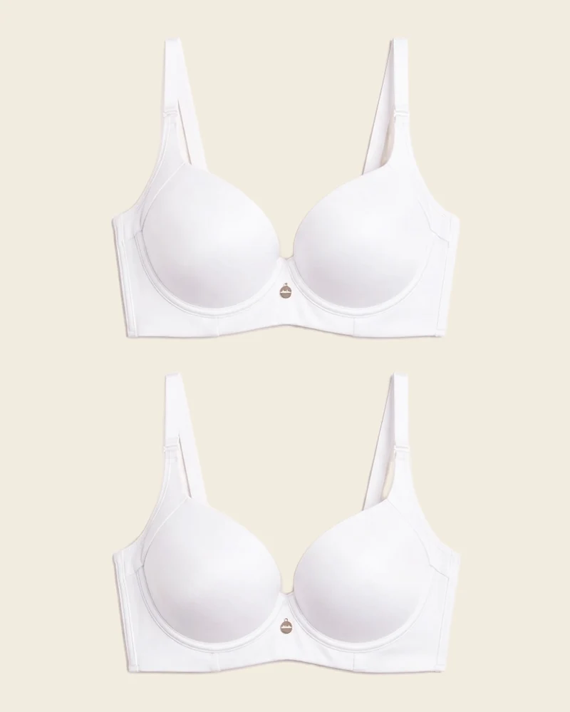 Pack de 2 soutiens-gorge push-up souples avec une bonne couverture au niveau des emmanchures et du dos