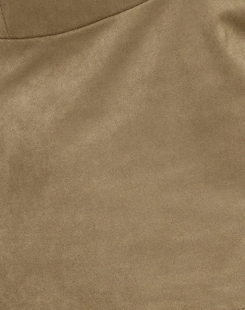Top Cressa en faux daim Mushroom Grey