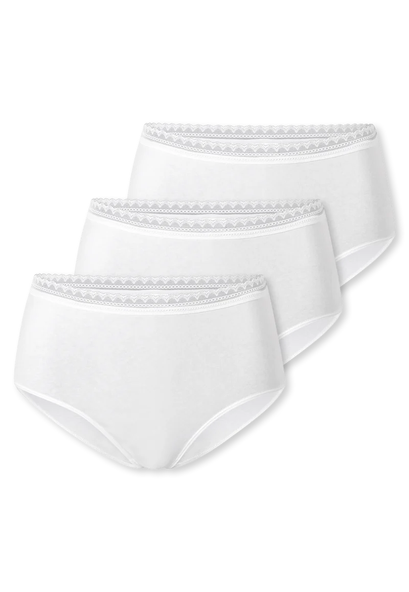 High Waist Slip mit Spitze 3er-Pack Weiss - Modern Multipacks