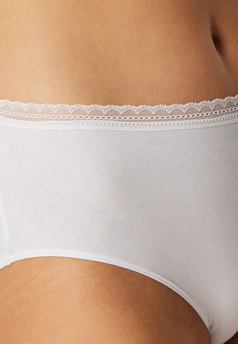 High Waist Slip mit Spitze 3er-Pack Weiss - Modern Multipacks