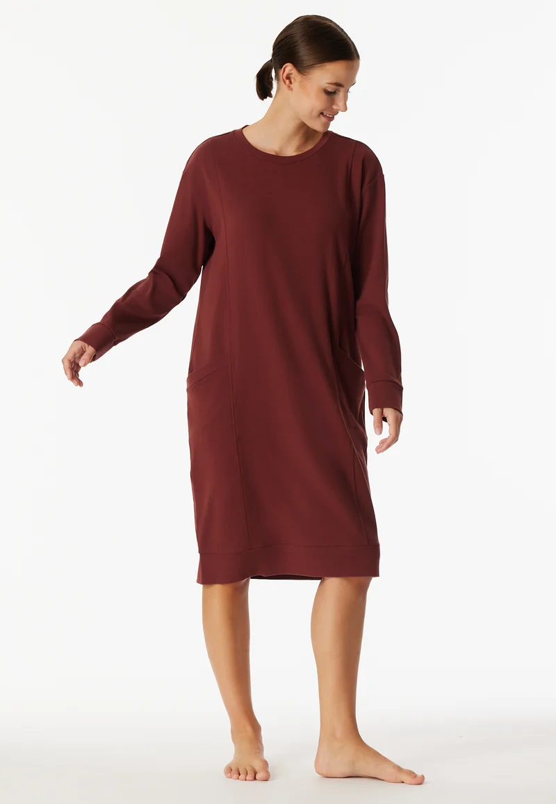 Nachthemd langarm Bordeaux - Selected Premium Warming