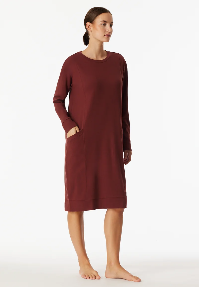 Nachthemd langarm Bordeaux - Selected Premium Warming