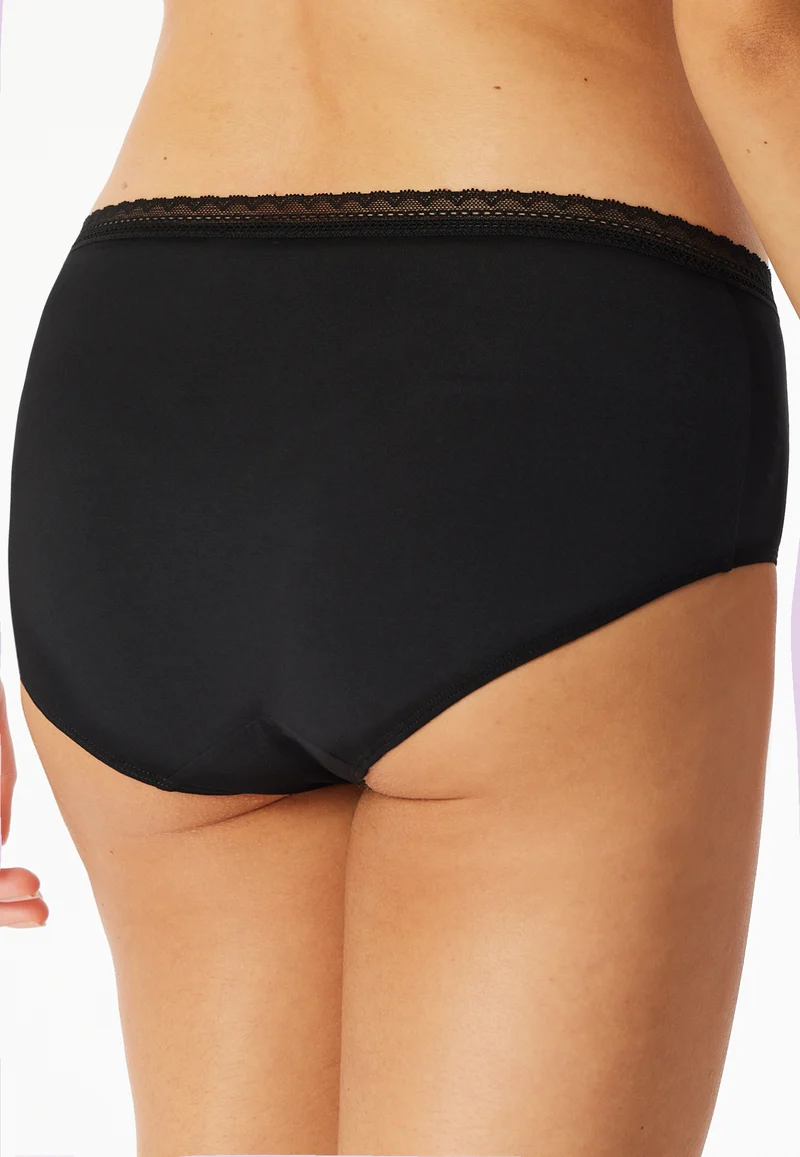 High Waist Slip mit Spitze 3er-Pack Schwarz - Modern Multipacks