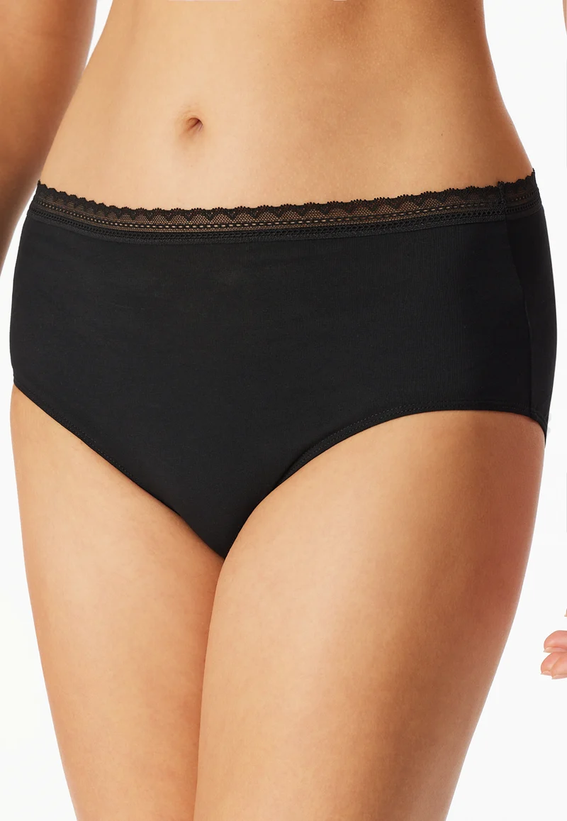 High Waist Slip mit Spitze 3er-Pack Schwarz - Modern Multipacks