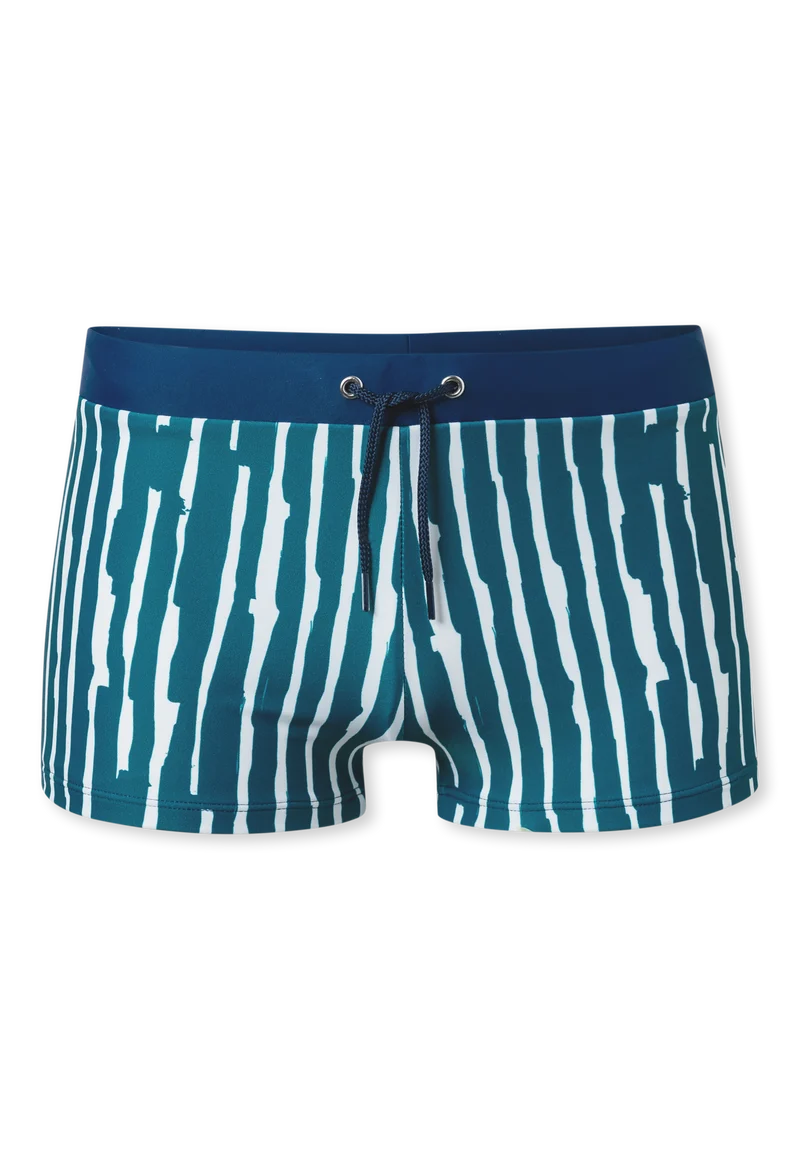 Badehose Blau/Weiss gemustert - Aqua