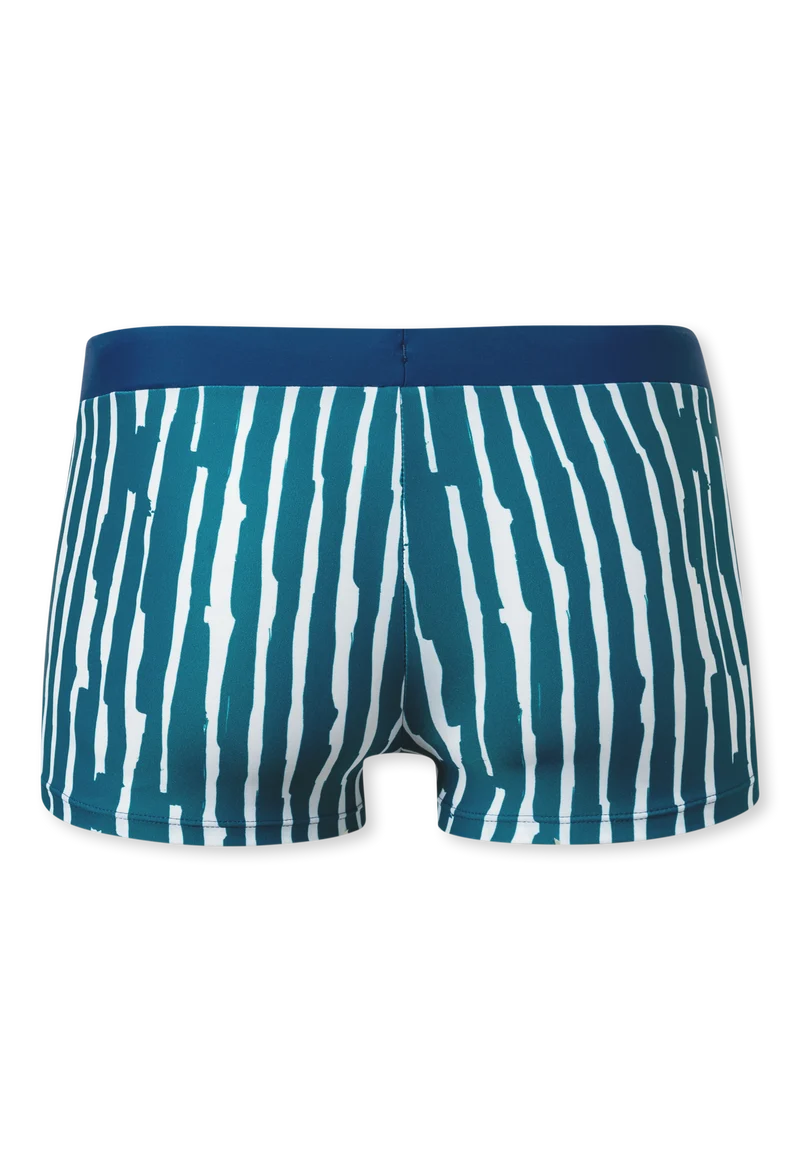Badehose Blau/Weiss gemustert - Aqua