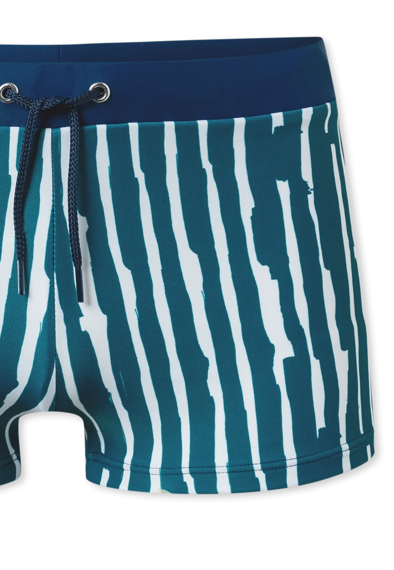 Badehose Blau/Weiss gemustert - Aqua