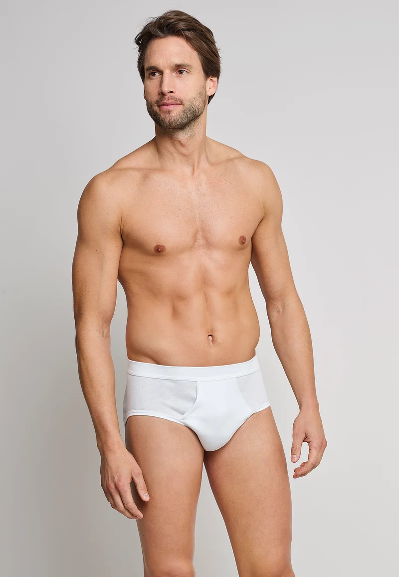 Slip Doppelripp mit Eingriff 2er-Pack Weiss - Essentials
