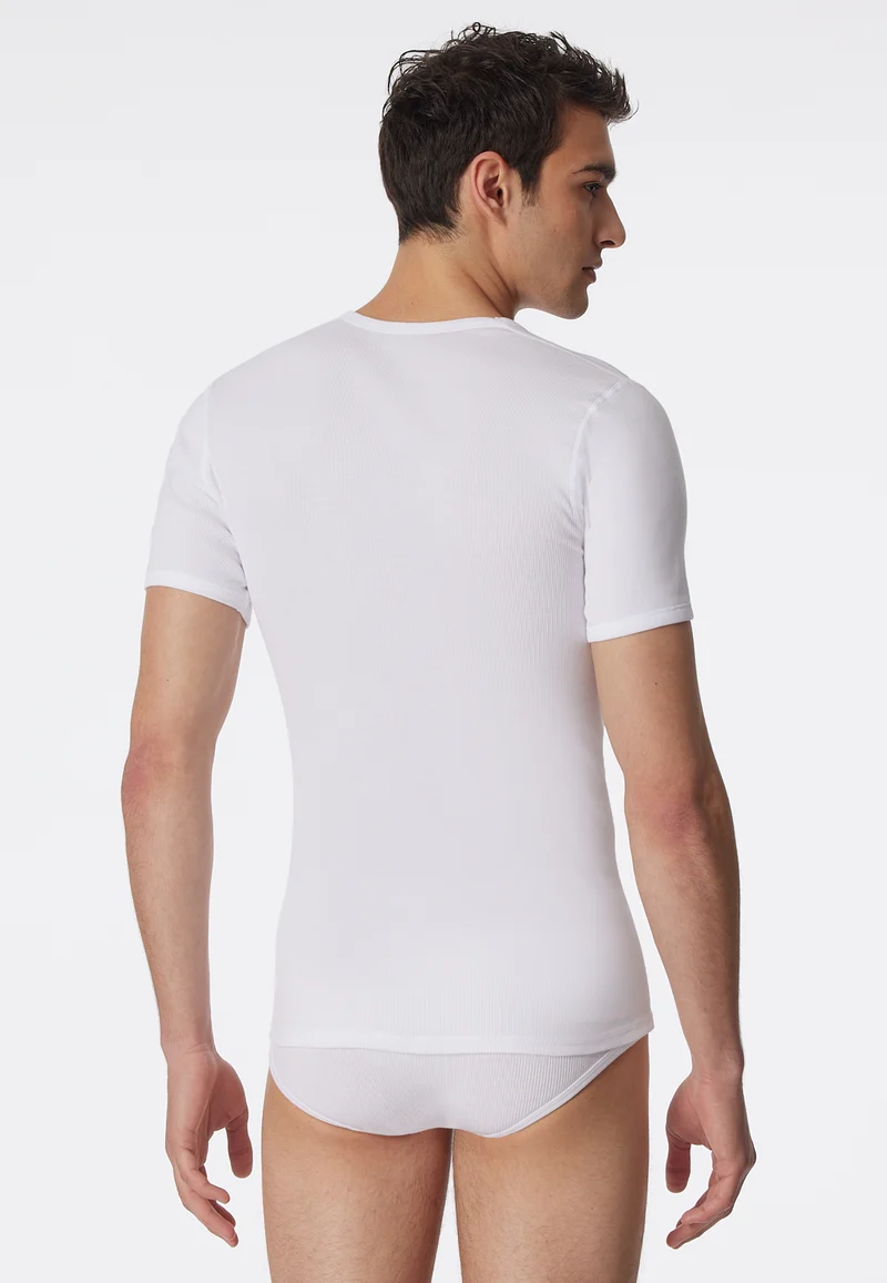 T-Shirt Doppelripp Weiss - Essentials