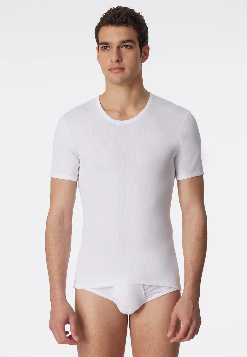 T-Shirt Doppelripp Weiss - Essentials