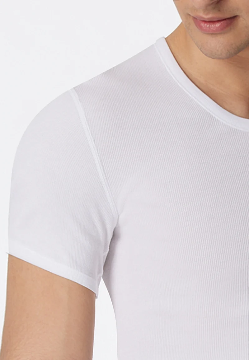 T-Shirt Doppelripp Weiss - Essentials