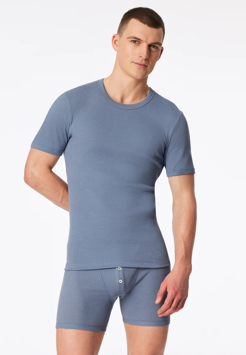 T-Shirt Doppelripp Blau - Revival Friedrich