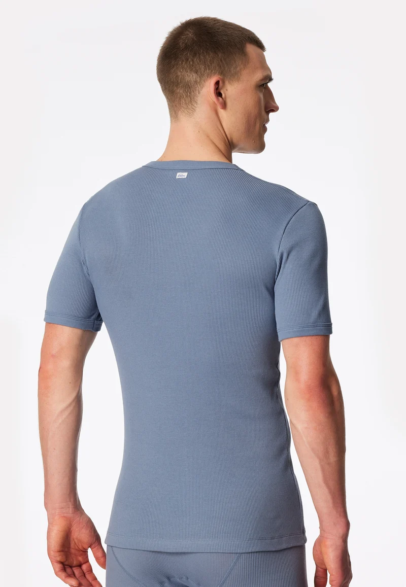 T-Shirt Doppelripp Blau - Revival Friedrich