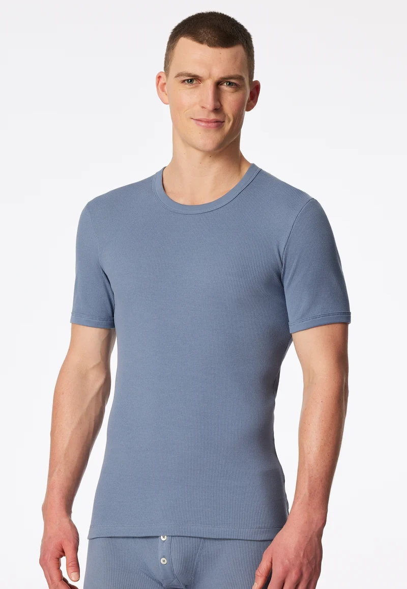 T-Shirt Doppelripp Blau - Revival Friedrich
