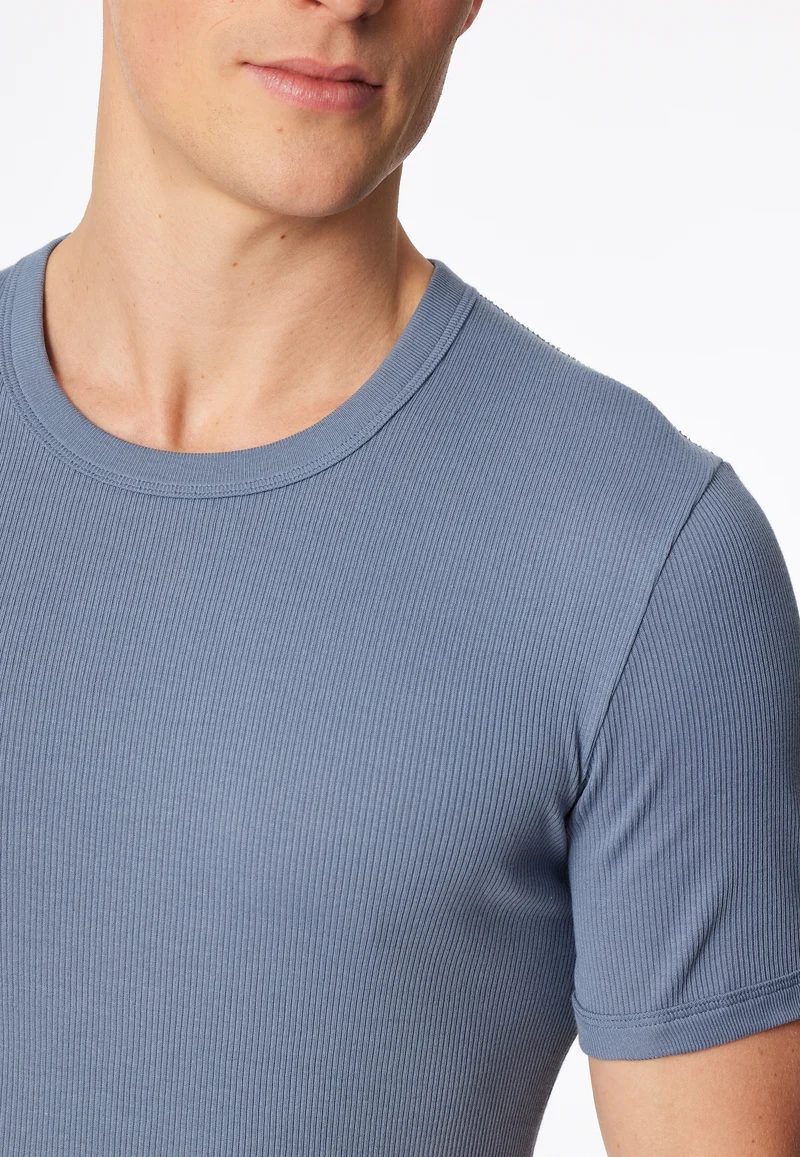 T-Shirt Doppelripp Blau - Revival Friedrich