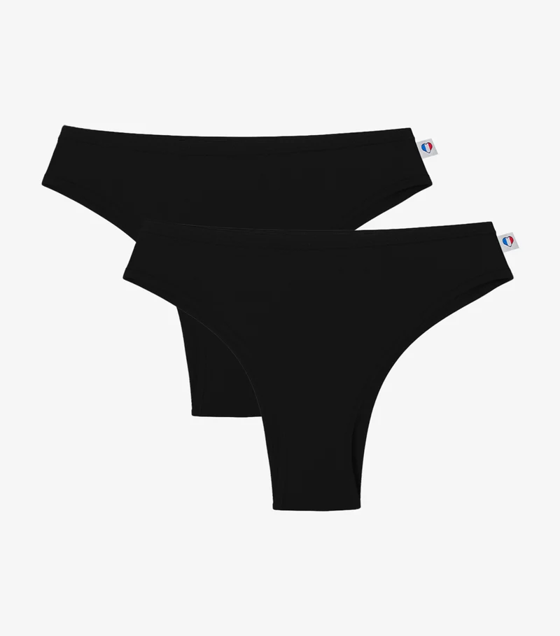 Tanga Femme Noir x2 - Pack Intemporel