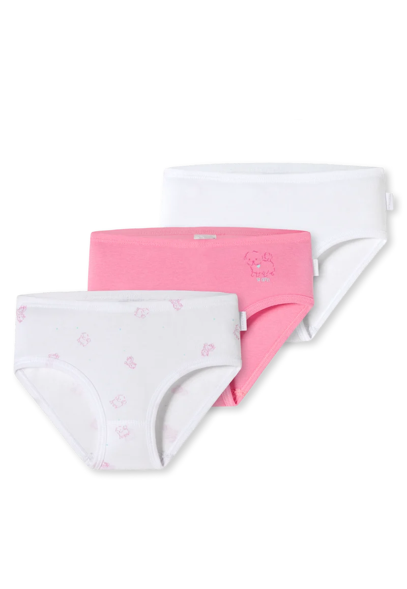 Slip Feinripp 3er-Pack Weiss/Pink - Original Classics