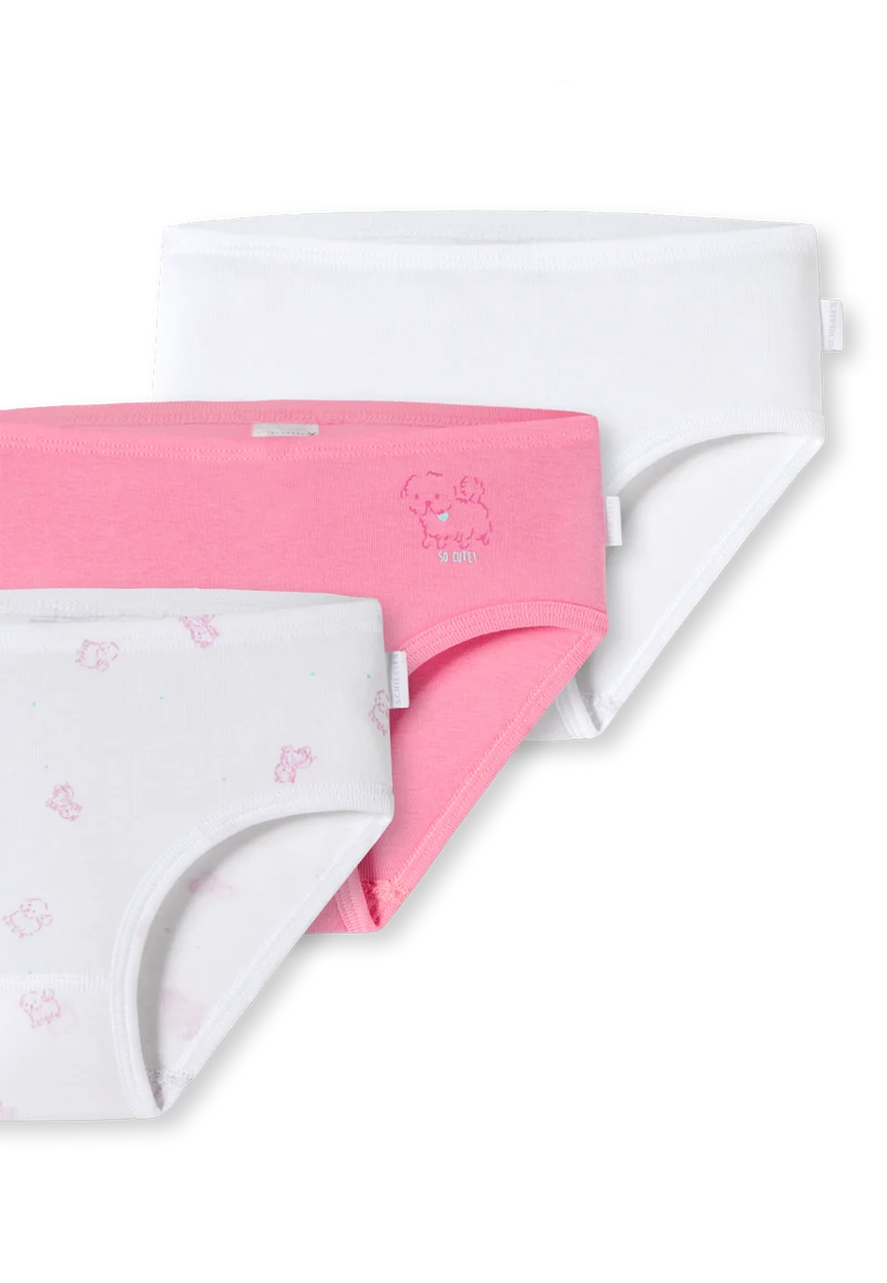Slip Feinripp 3er-Pack Weiss/Pink - Original Classics
