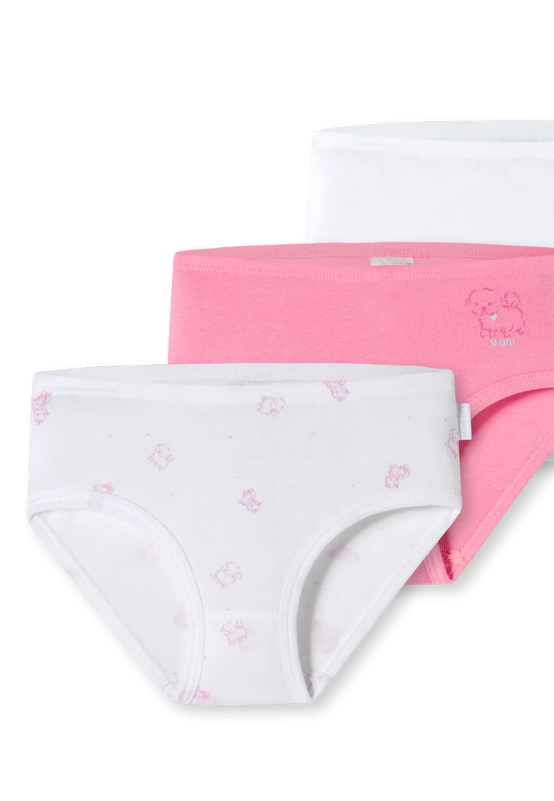 Slip Feinripp 3er-Pack Weiss/Pink - Original Classics