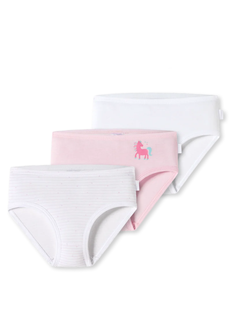 Slip Feinripp 3er-Pack Weiss/Rosa - Original Classics