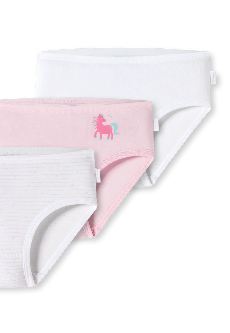 Slip Feinripp 3er-Pack Weiss/Rosa - Original Classics