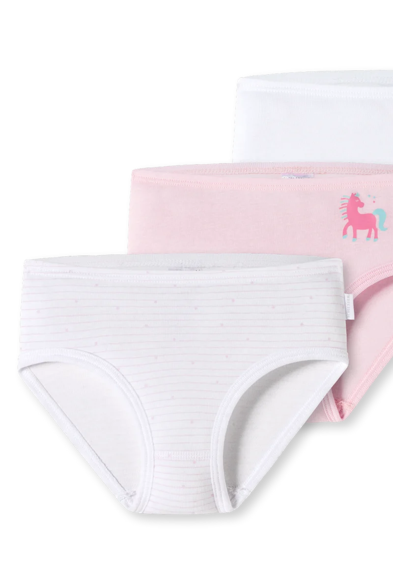Slip Feinripp 3er-Pack Weiss/Rosa - Original Classics