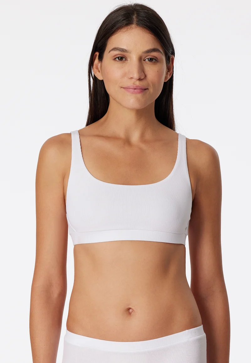 Bustier Doppelripp Weiss - Pure Rib