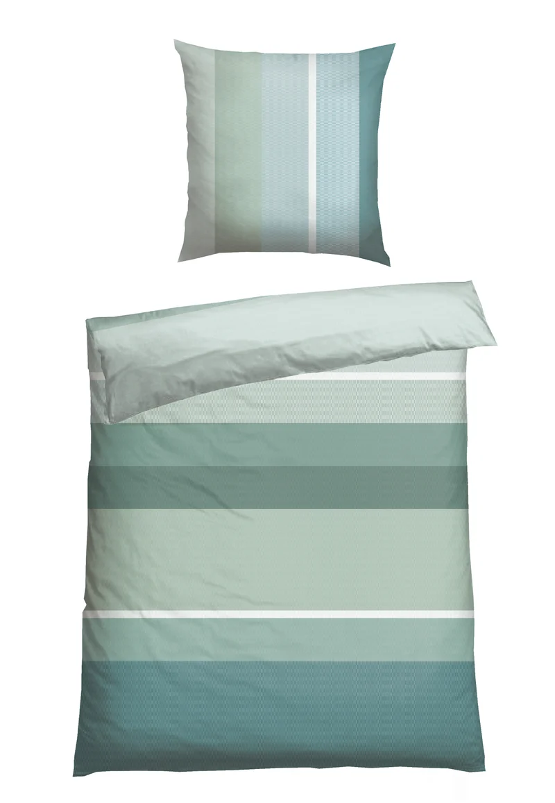 Bettwäscheset 2-teilig Blau gestreift - SCHIESSER Home