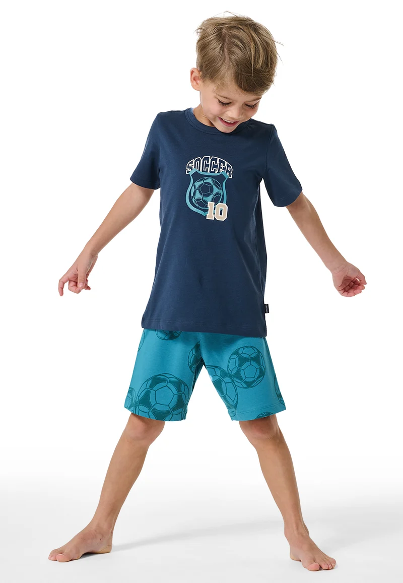 Schlafanzug kurz Blau gemustert - Boys World
