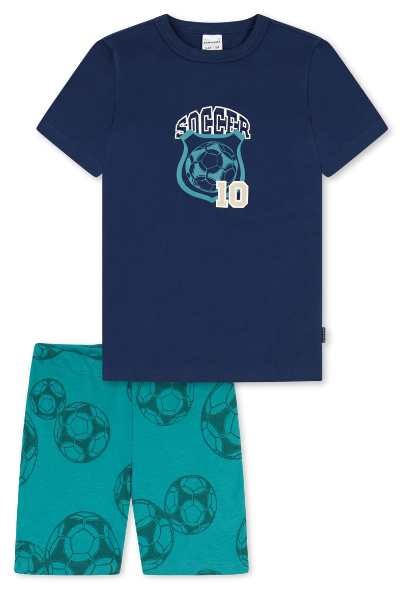 Schlafanzug kurz Blau gemustert - Boys World