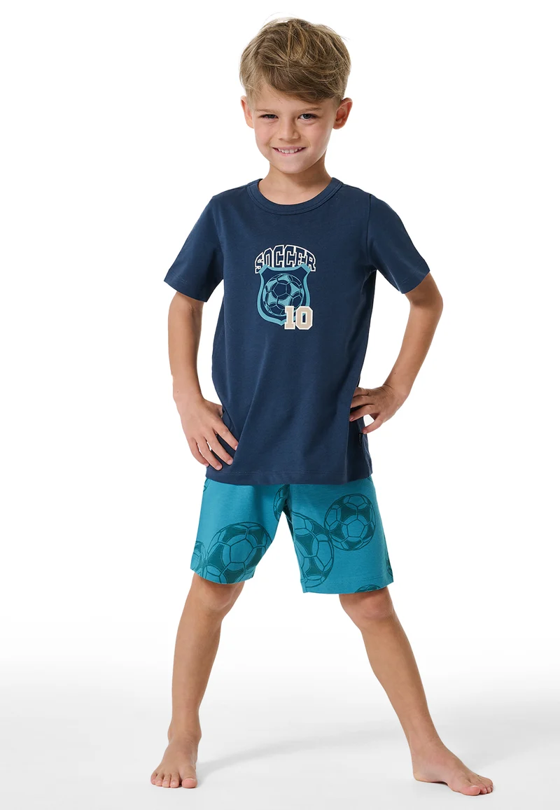 Schlafanzug kurz Blau gemustert - Boys World