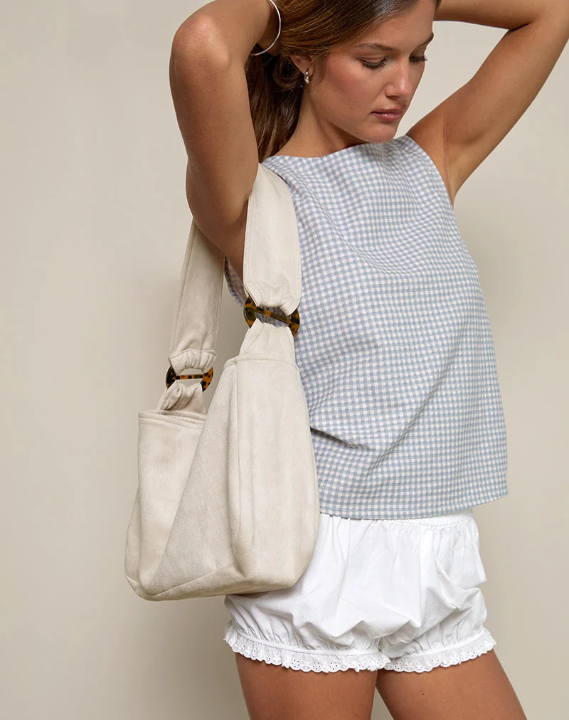 Sac Tetira avec double boucle en écaille de tortue en crème