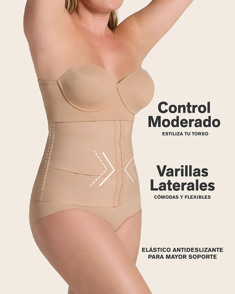 Ceinture abdominale à contrôle modérée avec bandes anatomiques