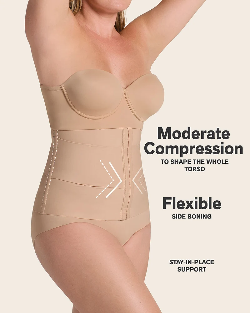 Ceinture abdominale à contrôle modérée avec bandes anatomiques