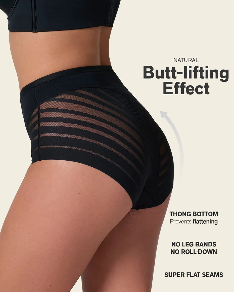 PowerStay Short & Stripe Undetectable Panty en Negro