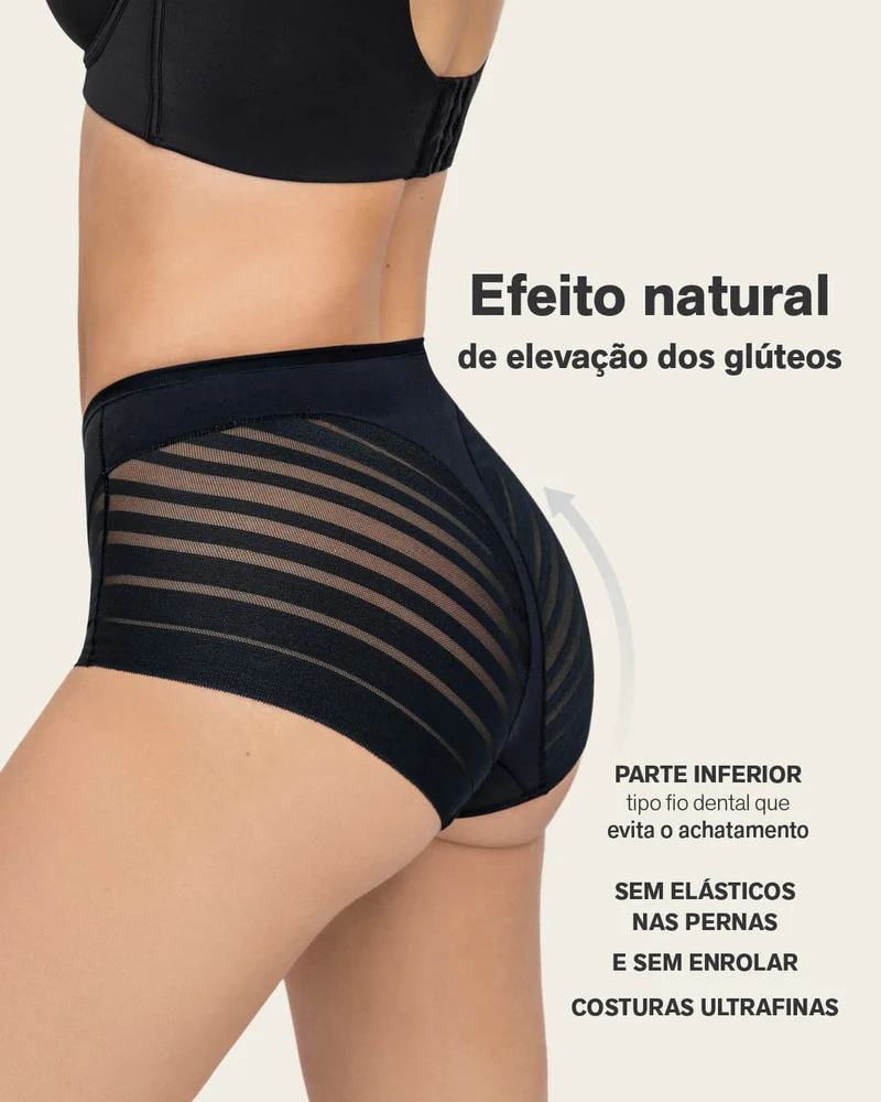 PowerStay Short & Stripe Undetectable Panty en Negro