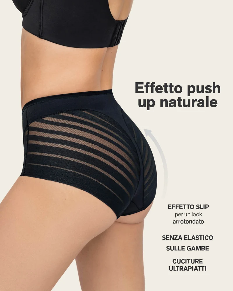 PowerStay Short & Stripe Undetectable Panty en Negro