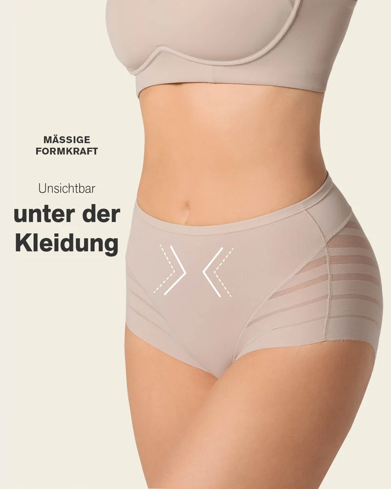 Lot de 2 Culottes Gainantes Classiques – Contrôle Modéré du Ventre et Bandes de Tulle