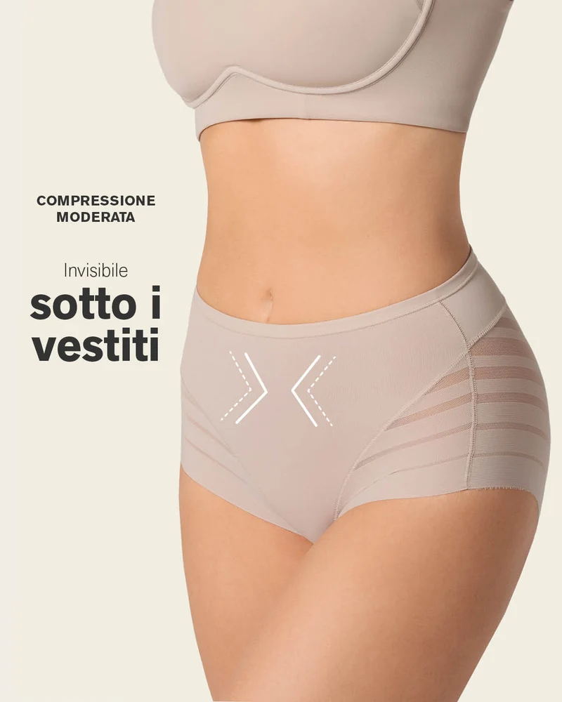 Lot de 2 Culottes Gainantes Classiques – Contrôle Modéré du Ventre et Bandes de Tulle