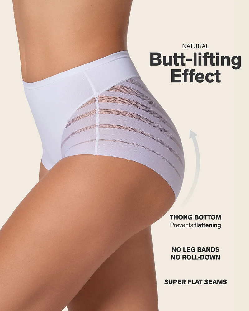 Lot de 2 Culottes Gainantes Classiques – Contrôle Modéré du Ventre et Bandes de Tulle