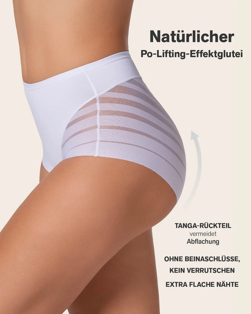 Lot de 2 Culottes Gainantes Classiques – Contrôle Modéré du Ventre et Bandes de Tulle